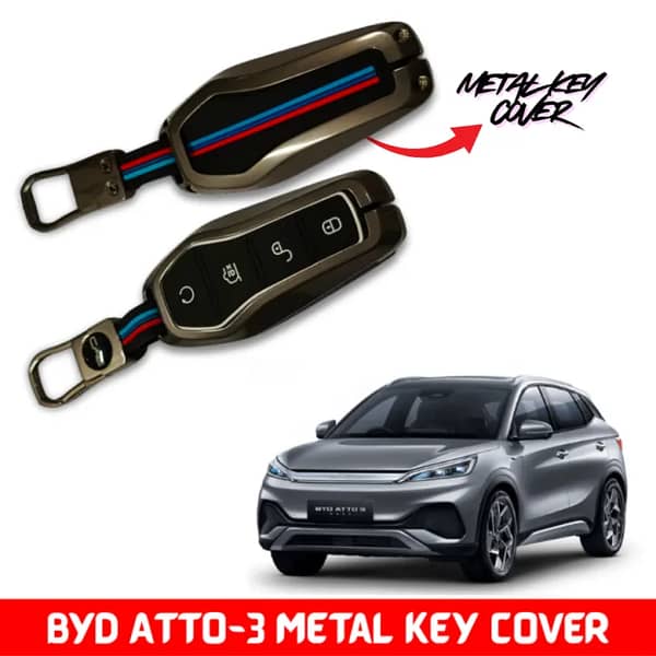 Premium BYD Key Cover | Smart Key Case with Metal Shell for BYD Atto 3, Seal, Dolphin, Han, Tang & Song