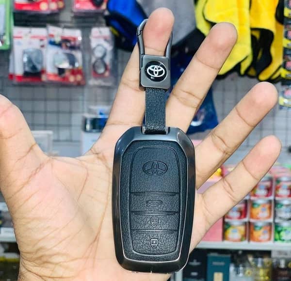 Premium Toyota Hilux Revo Key Cover 2016–2022 | 3 Button Smart Remote Case | Metal Shell Key Fob Protector