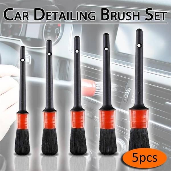 5-Piece Car Detailing Brush Set for Interior and Exterior Cleaning