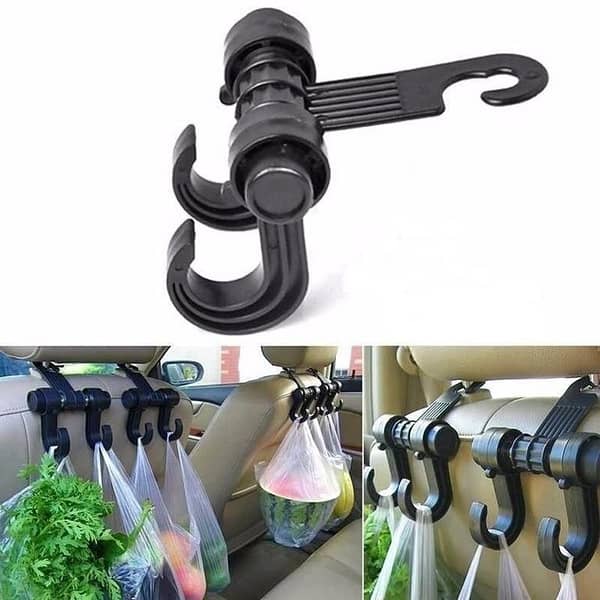 2 Pcs Universal Car Seat Hook – Heavy-Duty Headrest Hangers for Bags, Groceries, Purses & Accessories