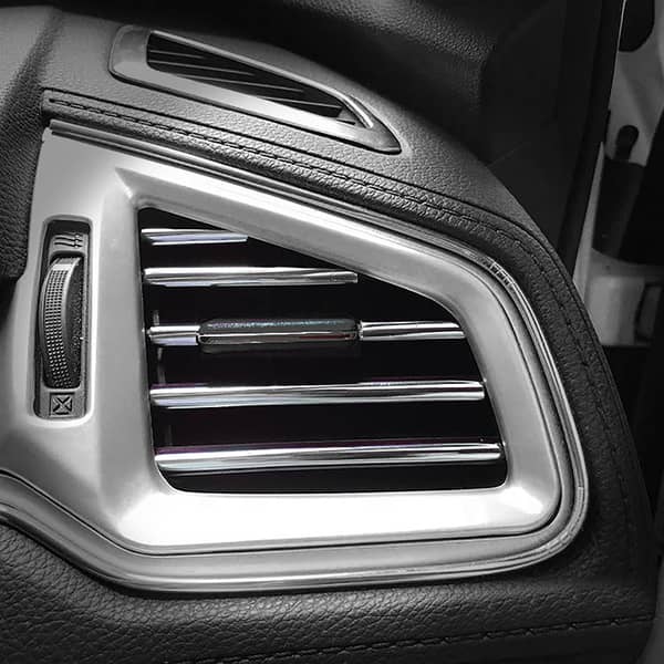 10Pcs Car Interior Decorative U Shape Moulding Strips Silver AC Vent Chrome Trim for Cars