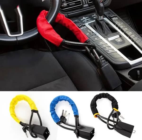 Car Steering Wheel Lock with Seat Belt Buckle – Heavy-Duty Anti-Theft Security Device for Cars, SUVs and Trucks