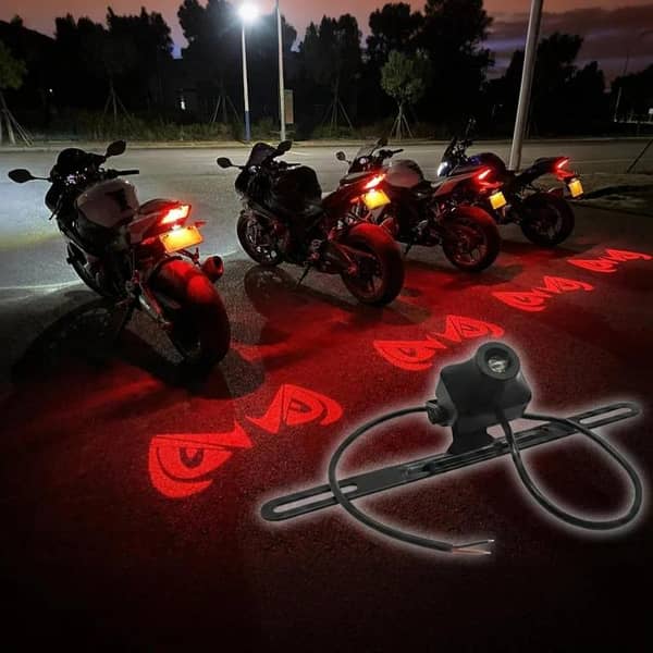 Universal Bike LED Laser Light – Devil Eye Number Plate Projection Accessory