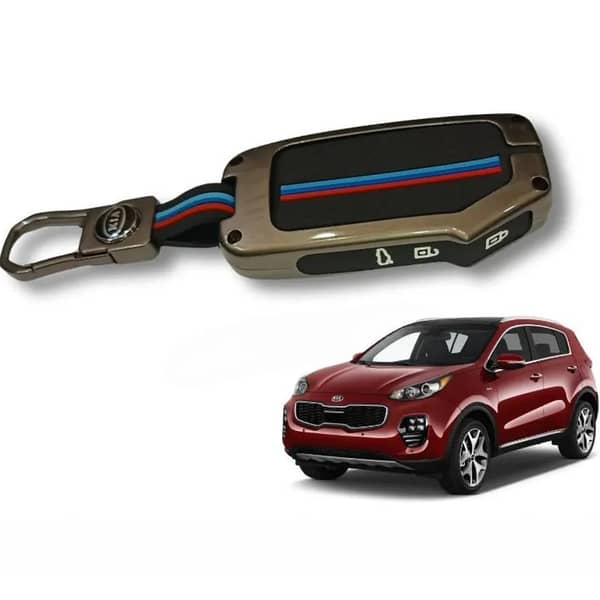 KIA Sportage Alpha Premium Metal Key Cover with Inner Silicone Core