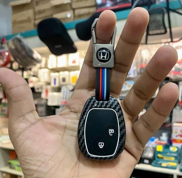 Honda City 2009–2020 Key Cover: Premium Carbon Fiber Metal Shell for 2-Button Key Fob