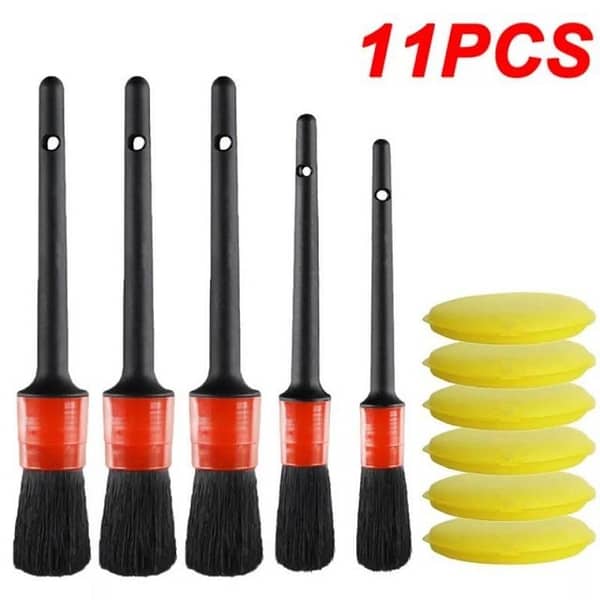 11 Pcs Car Cleaning Brush Set – Professional Detailing Kit for Interior, Exterior, Wheels, Dash, AC Vents & Engine
