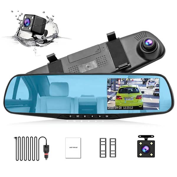 Full HD 1080P Car Camera Dash Cam with Night Vision, G-Sensor, 4.5” TFT Screen, Wide-Angle Lens, Motion Detection, Supports 32GB