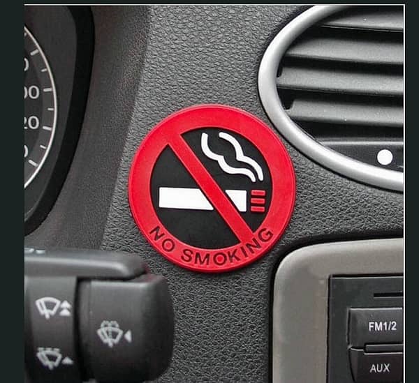 No Smoking Logo - Pack of 3 Car Window Warning Decals (Waterproof, Self-Adhesive)