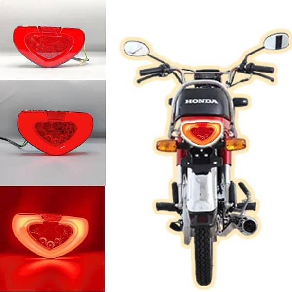 1 Pc Audi-Style Back Light with Flasher – Universal Rear Tail Light for Honda CD 70 and Most Motorbikes