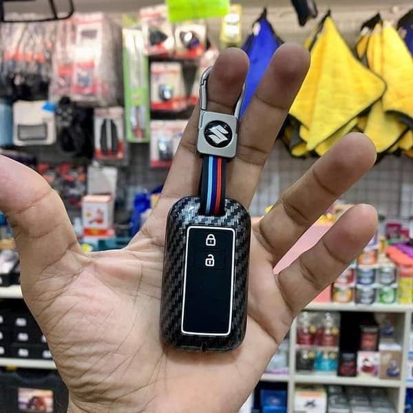 Suzuki Swift 2022–2023 Key Cover: Premium Carbon Fiber Metal Shell Smart Key Fob Case Protector