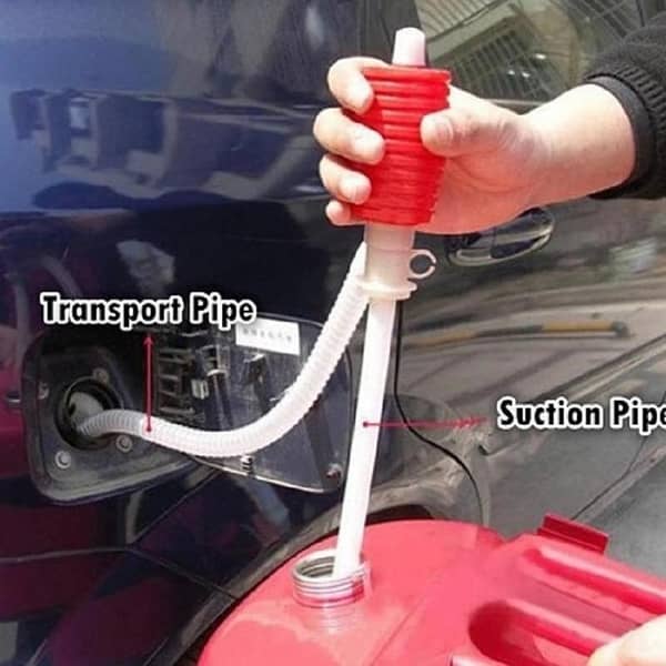 Universal Manual Fuel Transfer Pump for Car – Portable Hand Siphon for Gas, Diesel, Oil & Water
