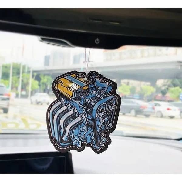 Racing Engine Style Car Air Freshener for Rear View Mirror – 1 Pc, Long-Lasting Fragrance
