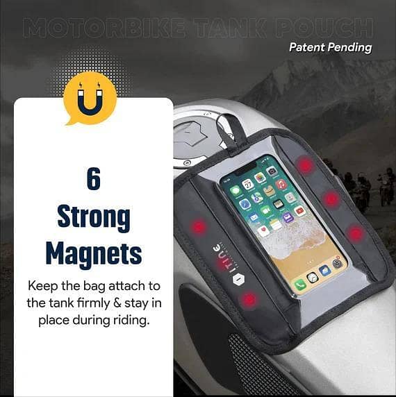 BSDDP Motorcycle Tank Bag: Waterproof Phone Holder with Magnetic Mount, Touchscreen Window and Storage