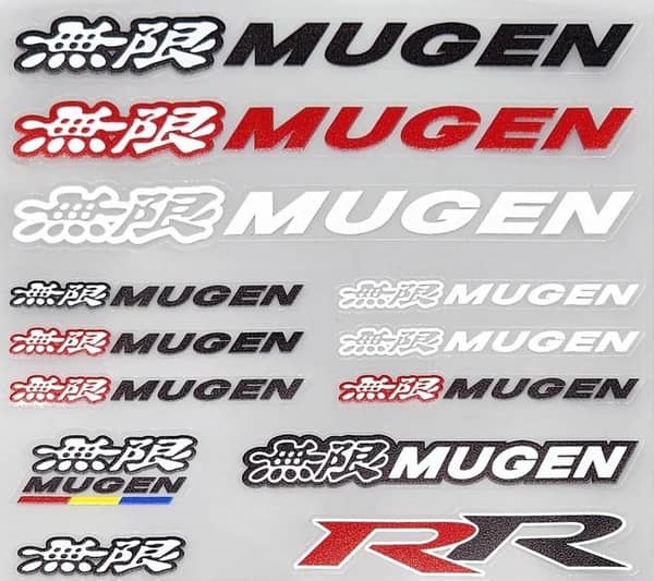 MUGEN RR Embossed Sticker Sheet: Premium 3D Car & Motorcycle Decals for JDM, Drift, and Modified builds
