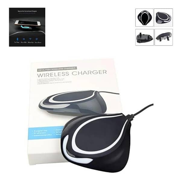 Universal Fly Fish Shape Qi Wireless Car Charger Pad – 10W/15W Wireless Charger (1 Pc)