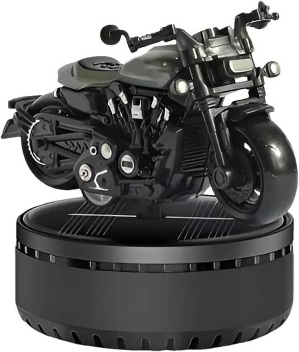 Universal Solar Harley Bike Car Perfume | 360° Rotating Solar Car Air Freshener (Grey, 1 Pc)