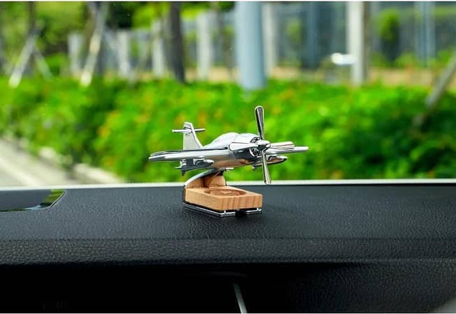 Solar Airplane Car Perfume – Dashboard Center Console Rotating Air Freshener (1 Pc)