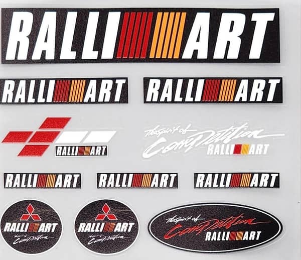 Ralliart Embossed Sticker Sheet – Large Custom Decals for Cars and Motorcycles
