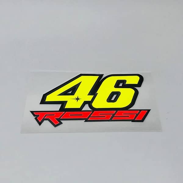 Premium Quality 46 Rossi Embossed Sticker Sheet – Large Custom Decals for Car and Motorcycle