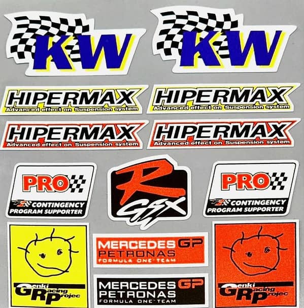 KW Embossed Sticker Sheet: Premium 3D Car & Motorcycle Decals (Racing JDM Style)