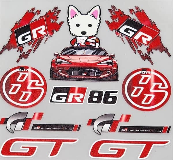GR GT Embossed Sticker Sheet: Premium 3D Car & Bike Decals for Racing and Sports Styling