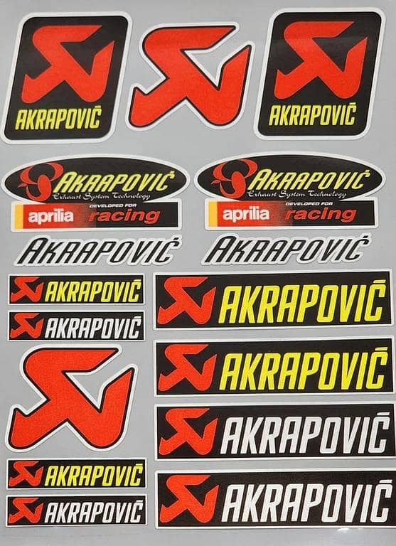 AKRAPOVIC Embossed Decals – Premium Large Sticker Sheet for Car & Bike Exhaust, Drift and Racing Style
