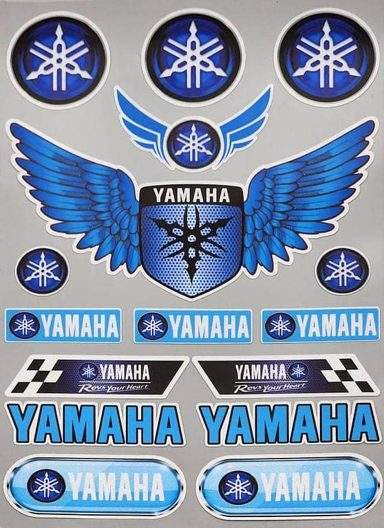 YAMAHA Embossed Sticker Big Sheet – Premium 3D Motorcycle & Car Racing Decals