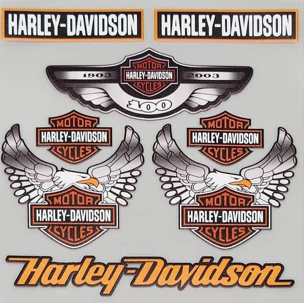 HARLEY DAVIDSON Embossed Sticker Sheet – Large Custom Decals for Car and Motorcycle