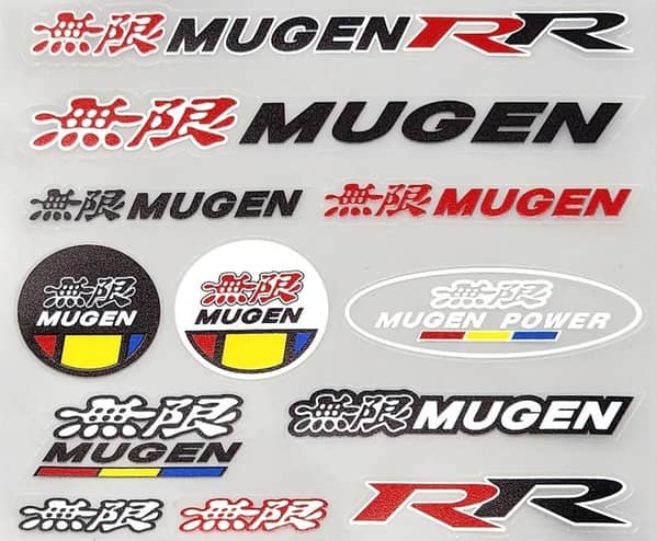 Premium MUGEN RR Embossed Sticker Sheet – Large Custom Decals for Car and Motorcycle