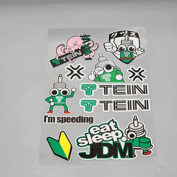 TEIN Logo Embossed Sticker Big Sheet for Car & Bike: Universal Decal Set