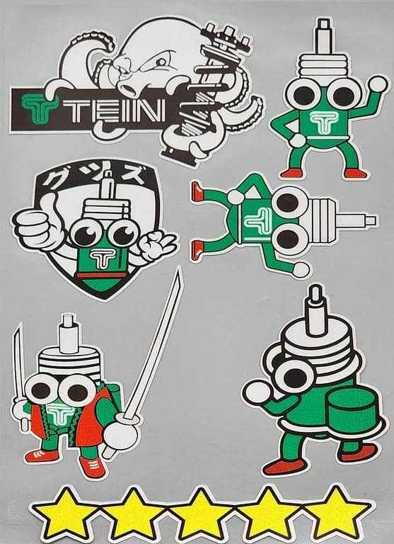 TEIN Premium Sticker Big Sheet: Embossed Car and Motorcycle Decals for Sports and Modification