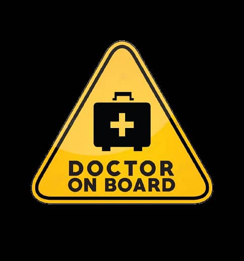 Doctor On Board Sticker – Medical Professional Car Decal for Safety and Awareness
