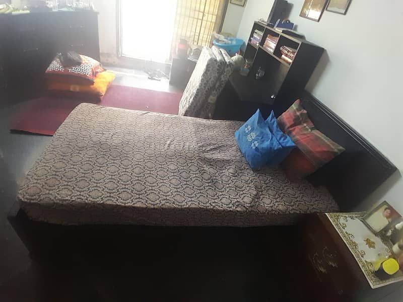 Single Bed With Side Table & Spring Mattress 2