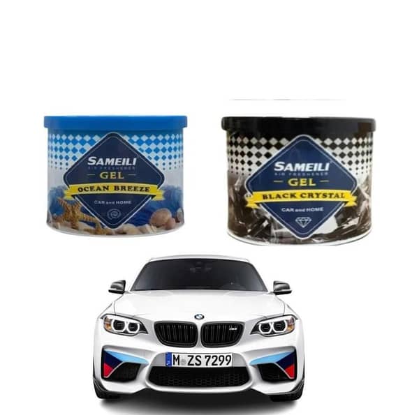 2 Pcs Set – Sameili Car Air Freshener: Black Crystal & Ocean Breeze Gel Fragrance