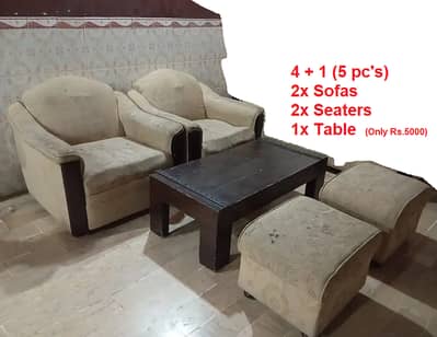 4 Seater Sofa Set (Rs. 5000)