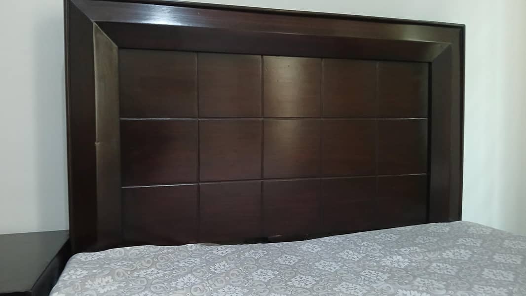 single bed with side table without matress 3