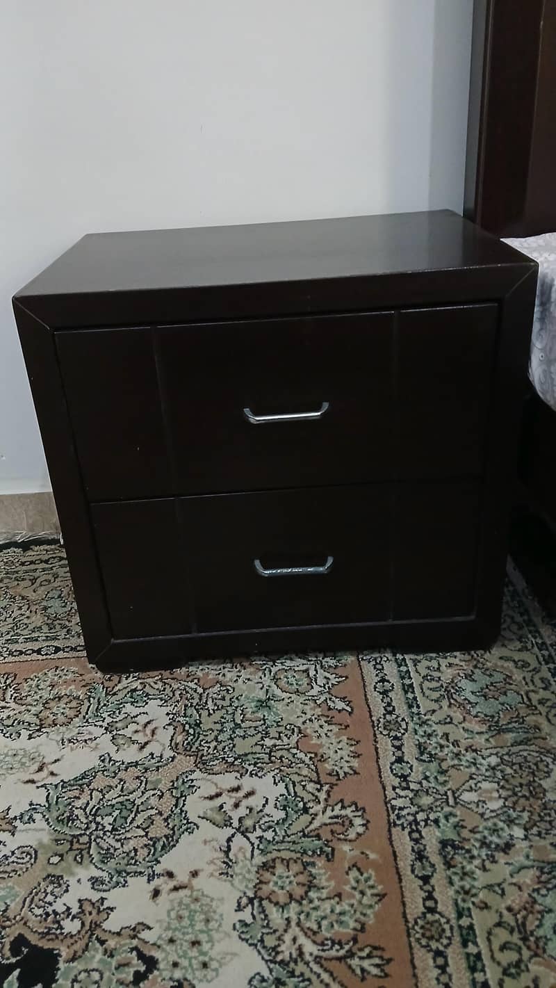 single bed with side table without matress 4