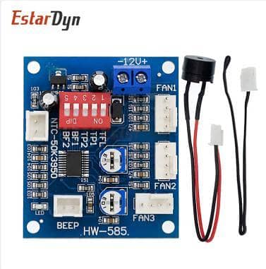 Estardyn DC 12V 5A PWM PC CPU Fan Temperature Control Speed Controller Board Speed Controller Temperature Probe Buzzle R5058