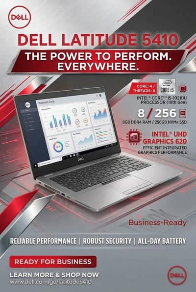 Dell Latitude 5410 Laptop Core i5 10th Gen | 8GB RAM | 256GB NVMe SSD