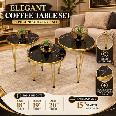 3  Stylish Coffee Tables Set | Free Deliver Near Central Park