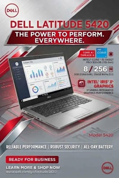 Dell Latitude 5420 Laptop Core i5 11th Gen | 8GB RAM | 256GB NVMe SSD