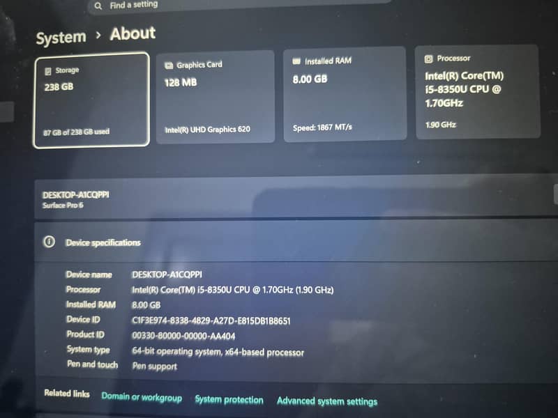 Microsoft Surface Pro 6 4