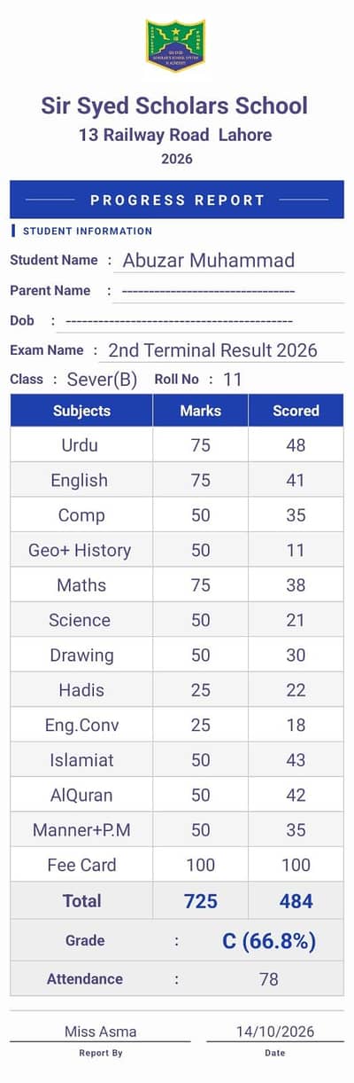 Urdu Composing, School papers,  tickets and certificates design