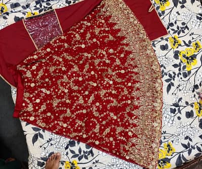 Beautiful Maroon Heavy Embroidered Barat Bridal Suit for Sale