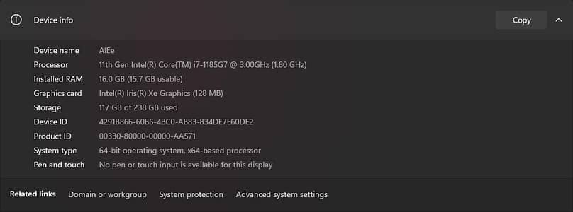 i7 11th Generation 256 SSD  Whatsp Number: 0321 2715785