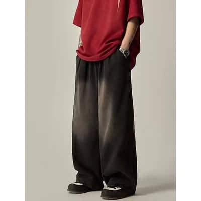 Men's Baggy Wide-Leg Denim Jeans – Korean Streetwear Style