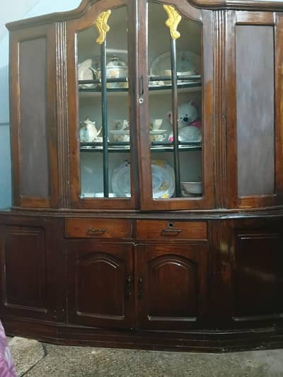 wooden crockery cabinet shesham wood for sale