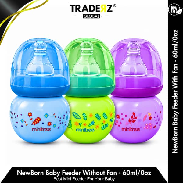 Minitree 60ml Newborn Feeding Bottle with Soft Silicone Nipple, BPA-Free Anti-Colic Feeder for 0-6 Months