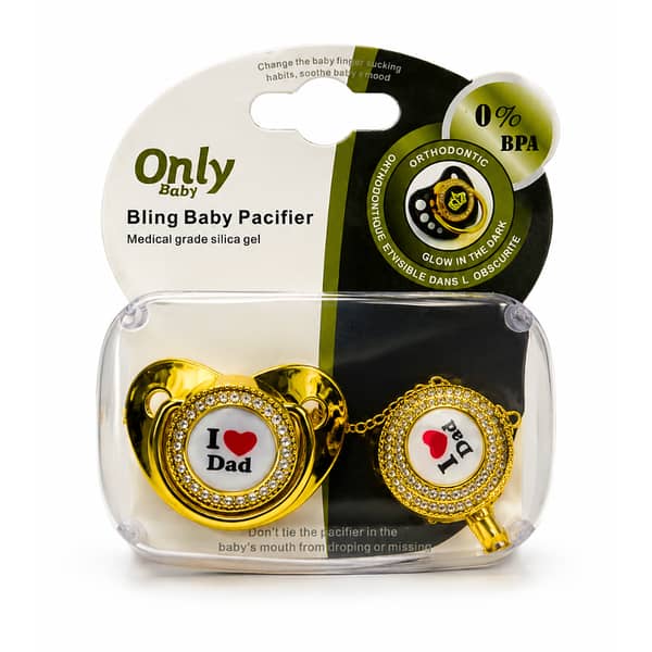 Silicone Pacifier with Chain - BPA-Free Baby Soother with Clip-On Holder