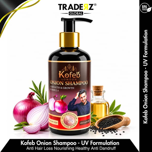 Kofeb London Red Onion Black Seed Oil Shampoo 300ml – Strength & Growth Formula, Anti Hair Fall, Deep Moisture